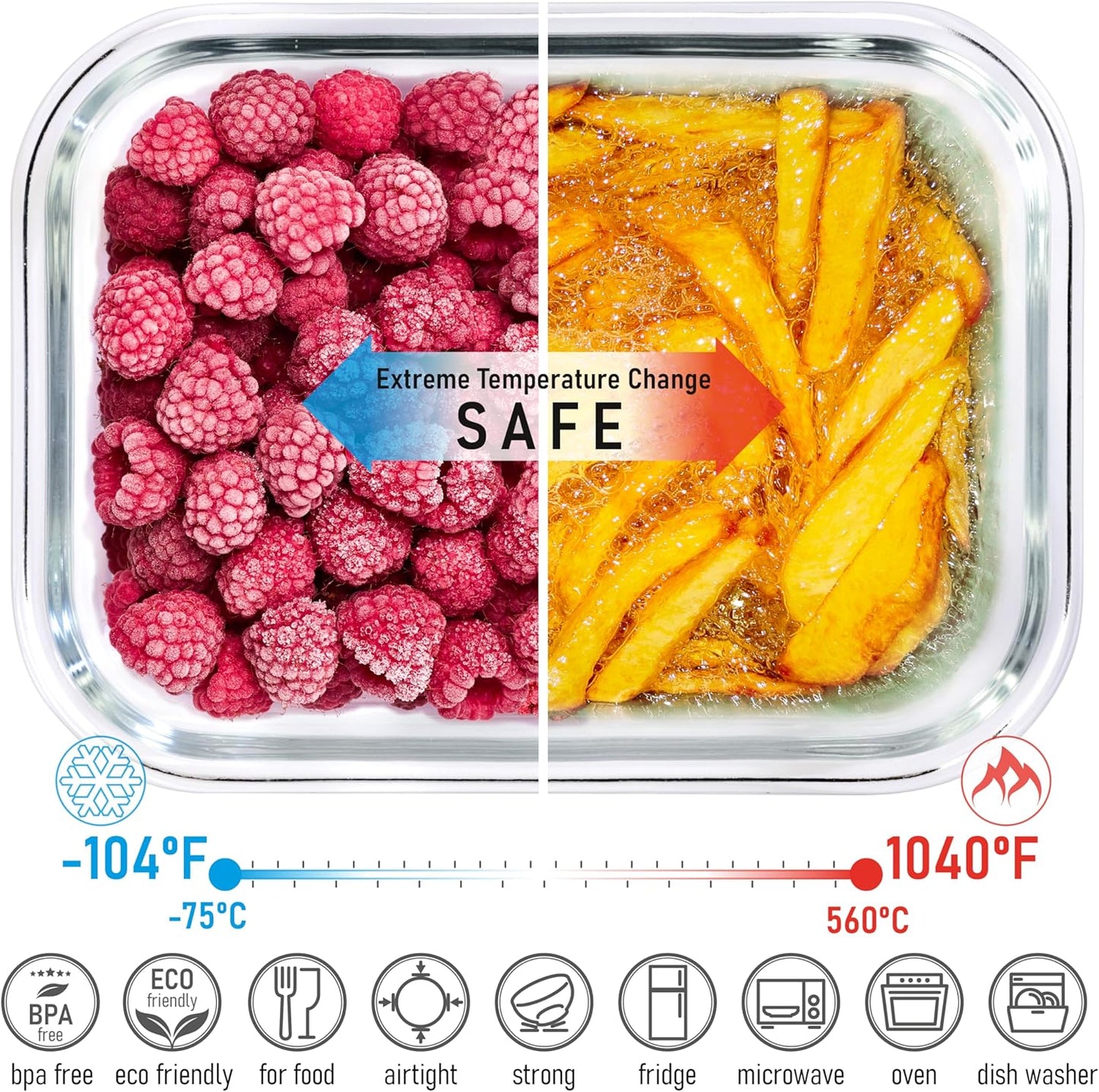 Set of 4 Glass Containers with Bamboo Lids