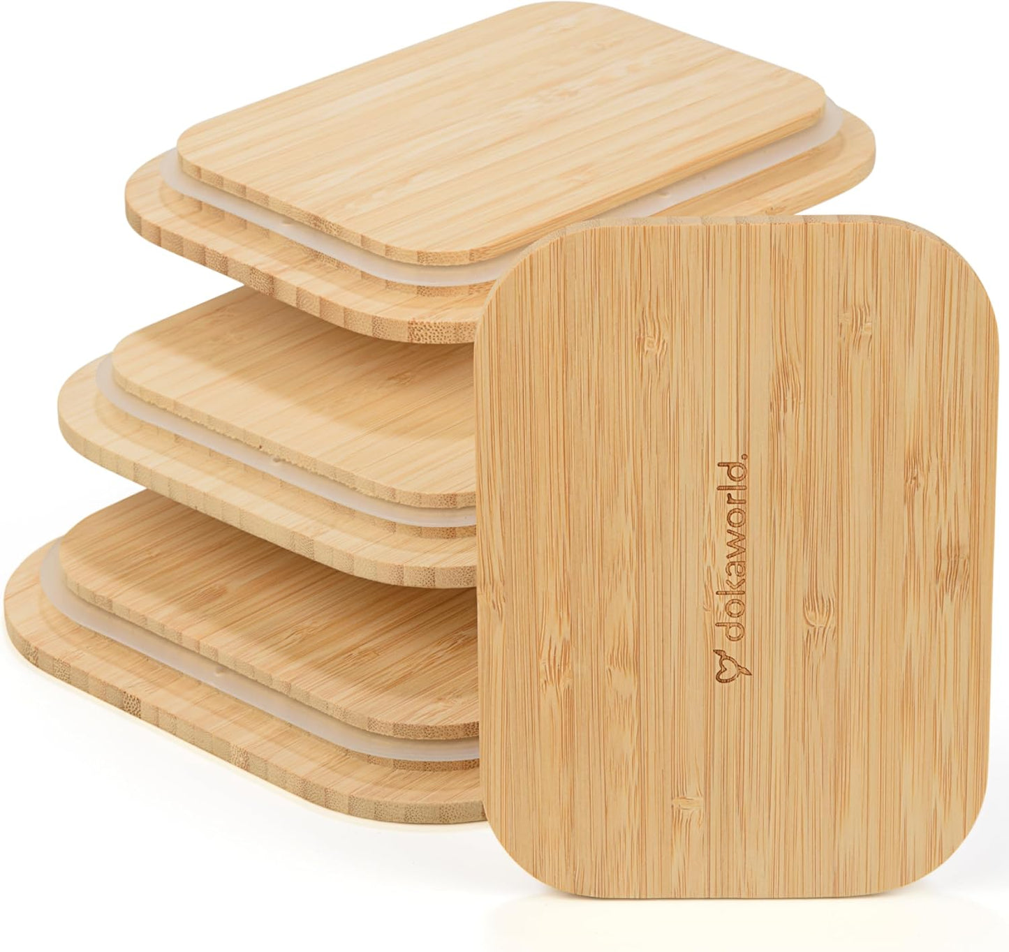 Set of 4 Bamboo Lids - Lids are compatible with all Containers Sets