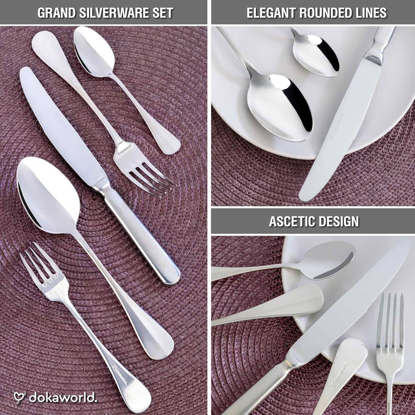 Semi-Matte - Silverware Set, 40 Piece