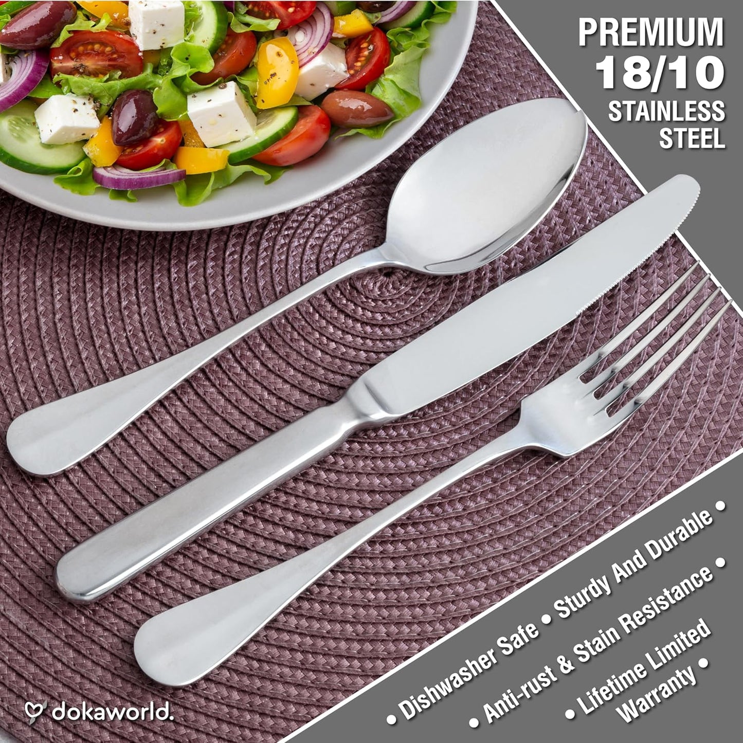 Semi-Matte - Silverware Set, 40 Piece